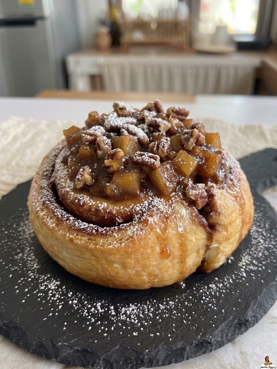 Apple pie cinnamon roll with apple compote, Buriram