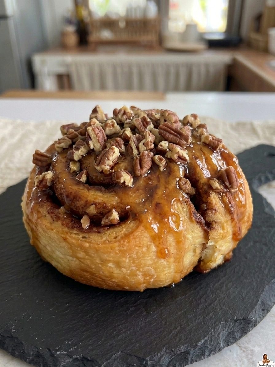 Maple pecan cinnamon roll with toasted pecans, Buriram